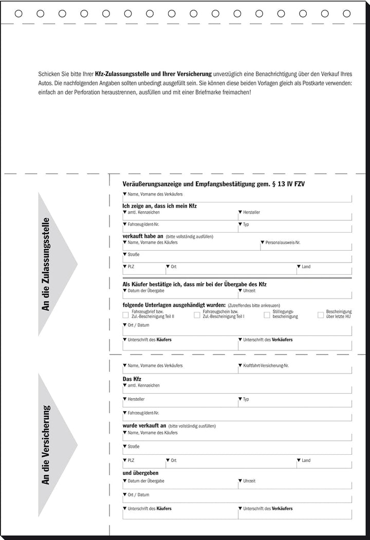 SIGEL KV440/25 Kaufvertrag für gebrauchtes KFZ (ADAC), DIN A4, 25 Stück, Kaufvertrag für gebrauchtes