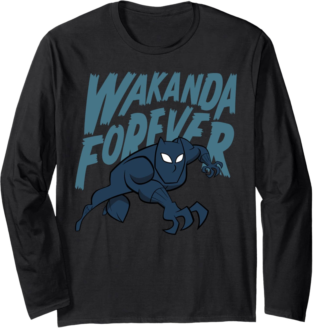 Marvel Black Panther Wakanda Forever Doodle Langarmshirt