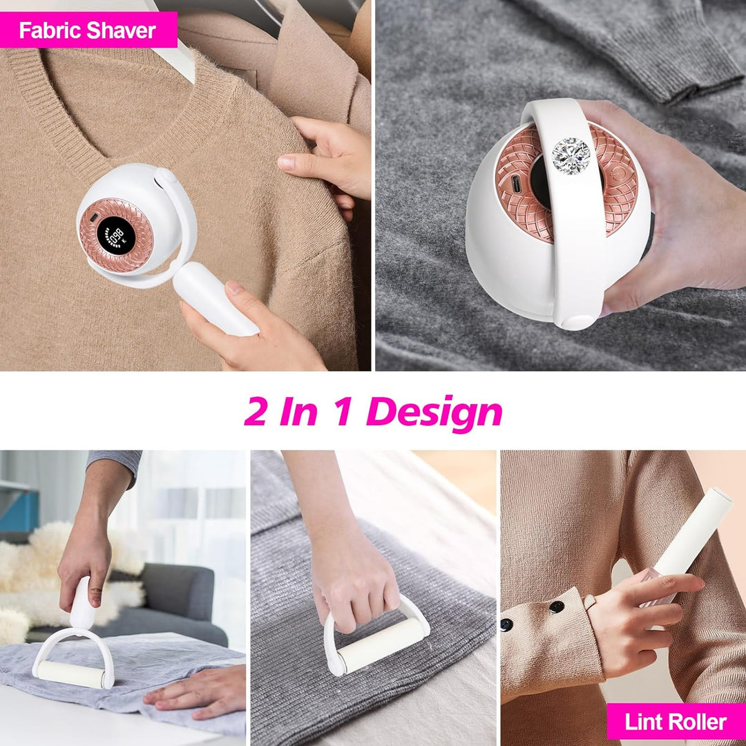 Fusselrasierer Elektrisch 2 in 1 Stoffrasierer mit Fusselrolle, Fusselentferner Elektrisch mit 3 Höh
