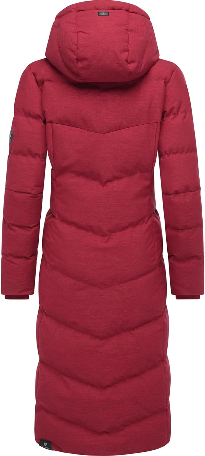 Ragwear Damen atmungsaktiver Wintermantel warmer wasserdichter Steppmantel lang mit Kapuze Pavla Lon