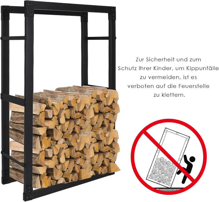 Kaminholzregal innen metall 40x25x100CM Brennholzregal für innen aussen, Kaminholzständer, Kaminholz