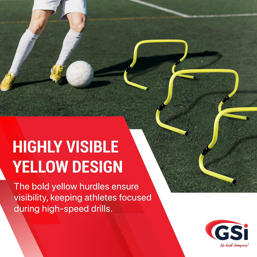 GSI Dual Height Agility Hürden Pack of 6 – Adjustable 6" & 12" Training Hürden für Sports, Fitness u