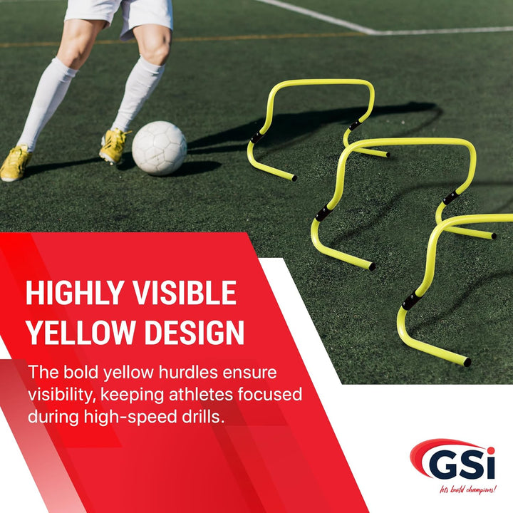 GSI Dual Height Agility Hürden Pack of 6 – Adjustable 6" & 12" Training Hürden für Sports, Fitness u
