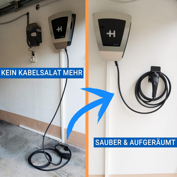 Vicera platzsparende Typ 2 Ladekabel Halterung – Widerstandfähige Kabelhalterung aus rostfreiem Stah