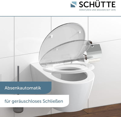 SCHÜTTE WC-Sitz Duroplast INDUSTRIAL GREY, Toilettensitz mit Absenkautomatik, passend für alle hande