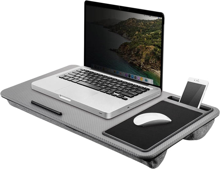 Laptop Lap Tray mit Kissen & Mauspad – Ergonomischer Laptop Tisch 57,5x30,5x6cm für Bett, Sofa & Bod