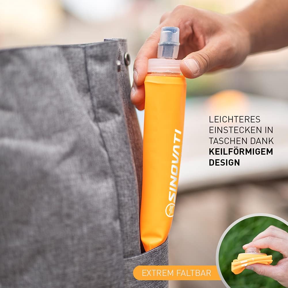 SINOVATI® TPU Faltbare Trinkflaschen, Soft Flask, Wasserflasche BPA-Frei Sportflasche für Trinkrucks