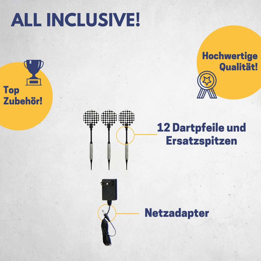 Best Sporting Dartscheibe elektronisch Exeter I elektronische Dartscheibe mit LED-Anzeigen I E-Darts
