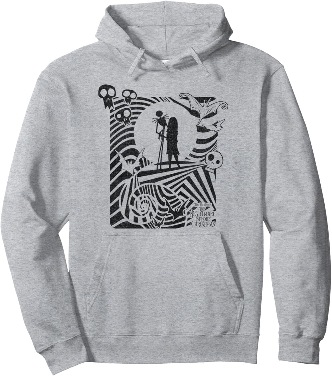 Nightmare Before Christmas Hypnotic Jack And Sally Pullover Hoodie