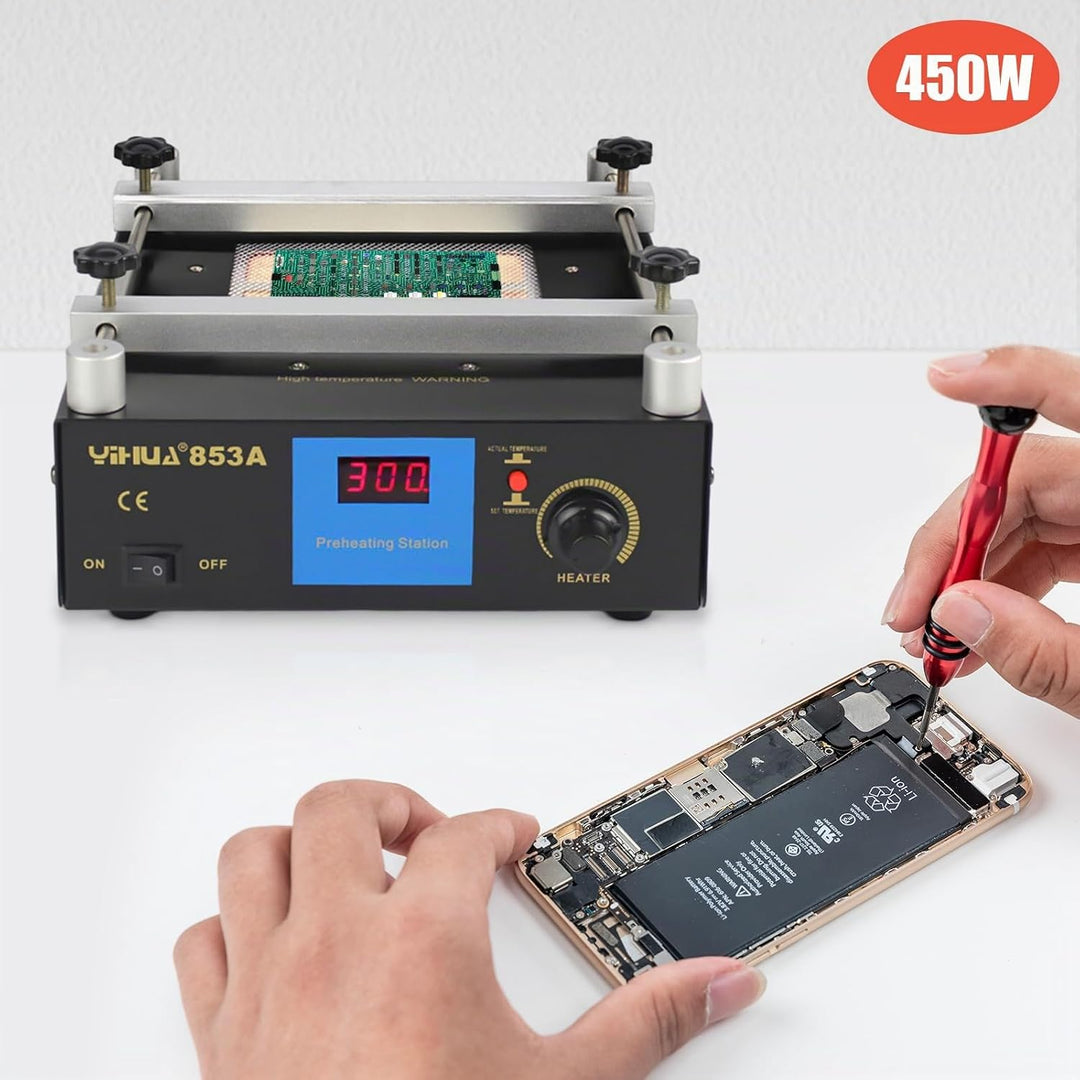 853A Aufwärmstation Heizplatte Vorheizen Antistatisch Rostfrei 450W 220V