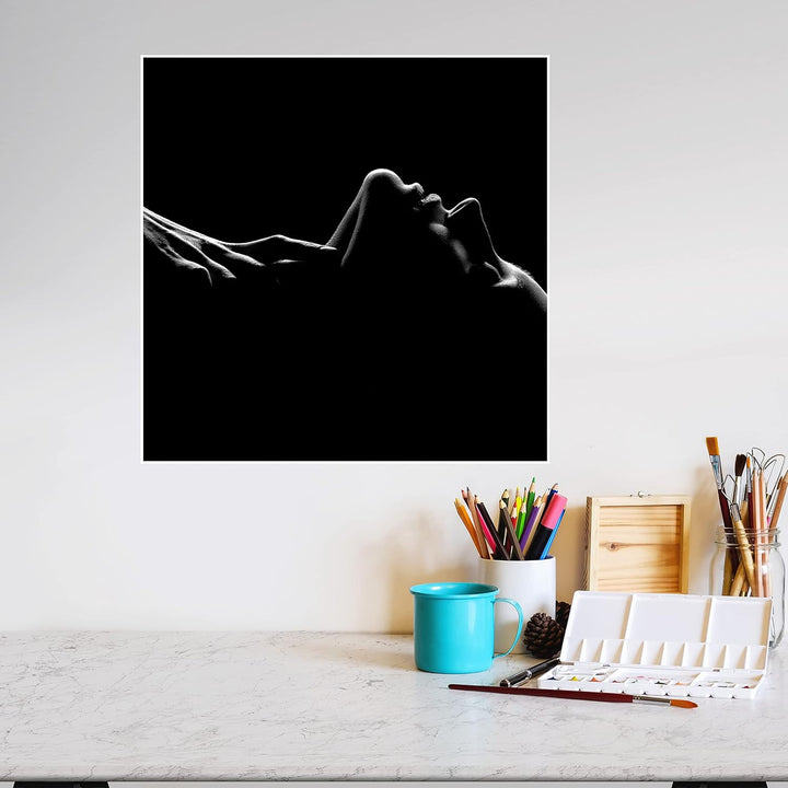 wandmotiv24 Poster als Wanddeko, Grösse 50x50cm, sinnliches Foto, Gesicht, Körper, Frau, Model, Sexy