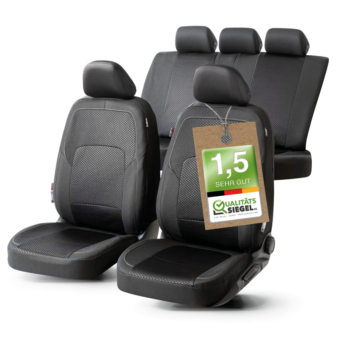 Walser Premium Autositzbezüge Logan mit Reissverschluss Qualitätssieger Sehr Gut* Sitzbezüge Auto, Z