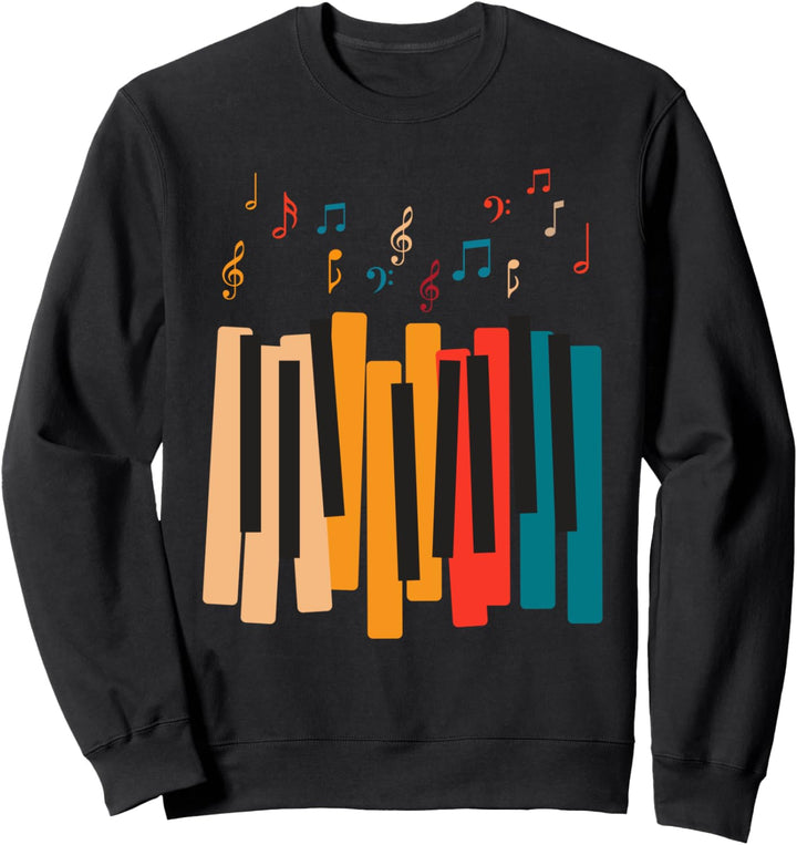 Music Notes Colorful Keyboard Piano Player Music Lover Gift Sweatshirt