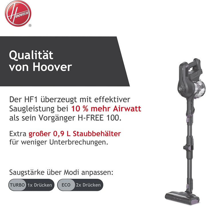 Hoover Akku-Staubsauger ohne Beutel + Knick-Gelenk – bis zu 120 m² mit 1 Akkuladung I Staubsauger ka