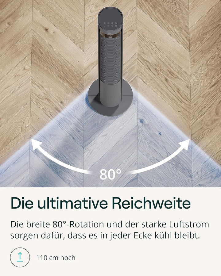 Duux Elevate Turmventilator – 12 Geschwindigkeiten, 80° Oszillation, Nur 25 dB, Ionisator, Timer (1–