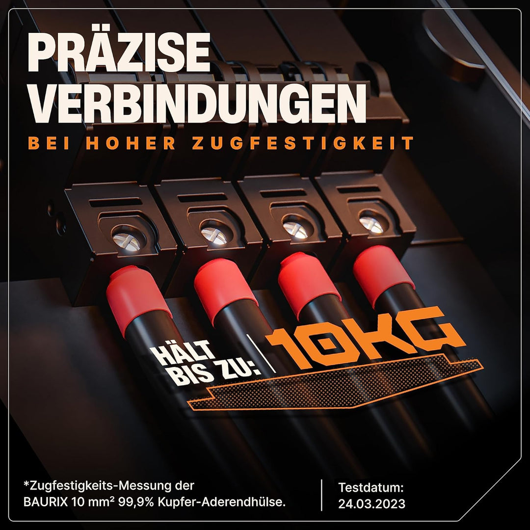 BAURIX ® 2000 Stück Aderendhülsen Sortiment I Isolierte Hülsen nach DIN 46228-4: 2020-03 I 0,5 mm² -
