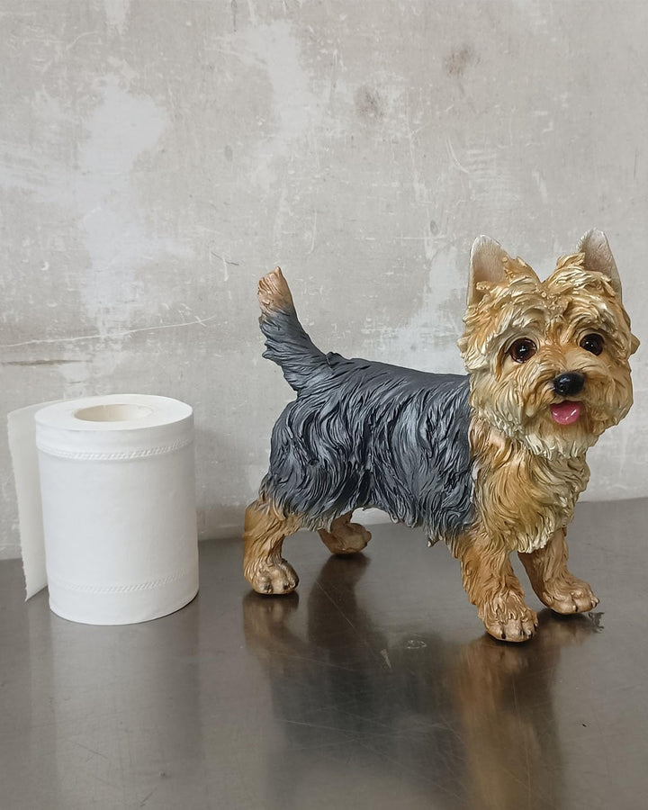 WANLIAN Yorkshire Terrier Statue,handbemalte Figur geeignet für den Innen,und Aussenbereich,frostbes