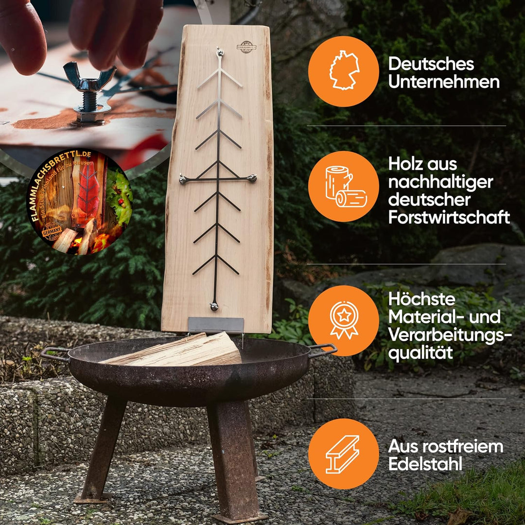 Flammlachsbrett Buche extra gross (Holz), Holz