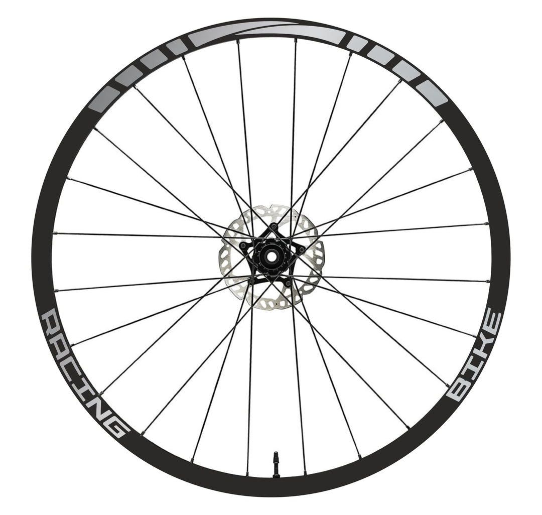 Aufkleber Felgen MTB 26" - 27,5" - 28-29" Zoll Rad Bike Sticker Racing Code B0141 (27,5 Zoll, Silber