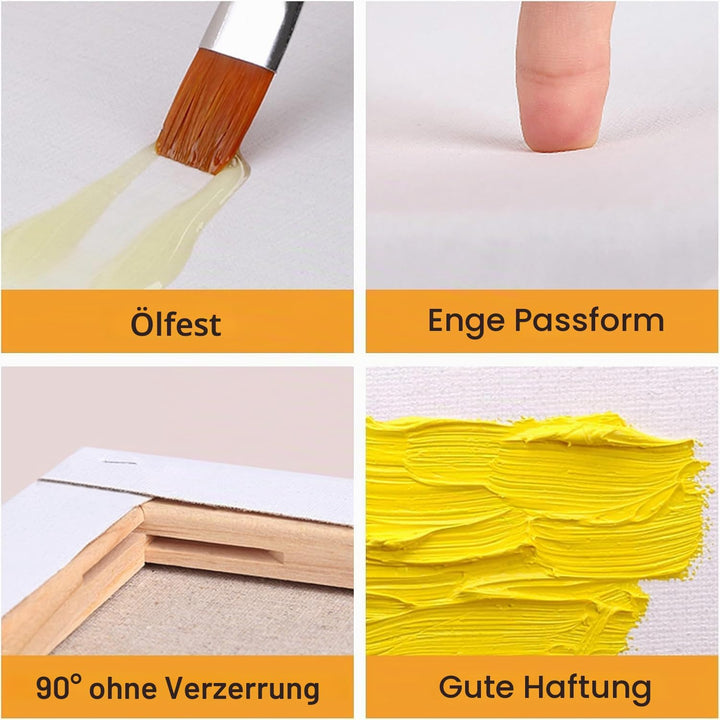 CONDA 45x60cm Leinwand zum Bemalen, 5 Stück Gestreckte Leinwand, Grosse Leinwand Aus 100% Baumwolle,