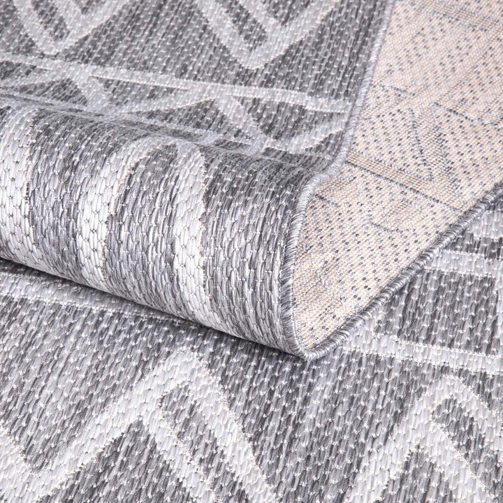 carpet city Outdoor-Teppich Wetterfest Balkon Terrassen - Grau in 160x230 cm - Deko Teppiche Aussen