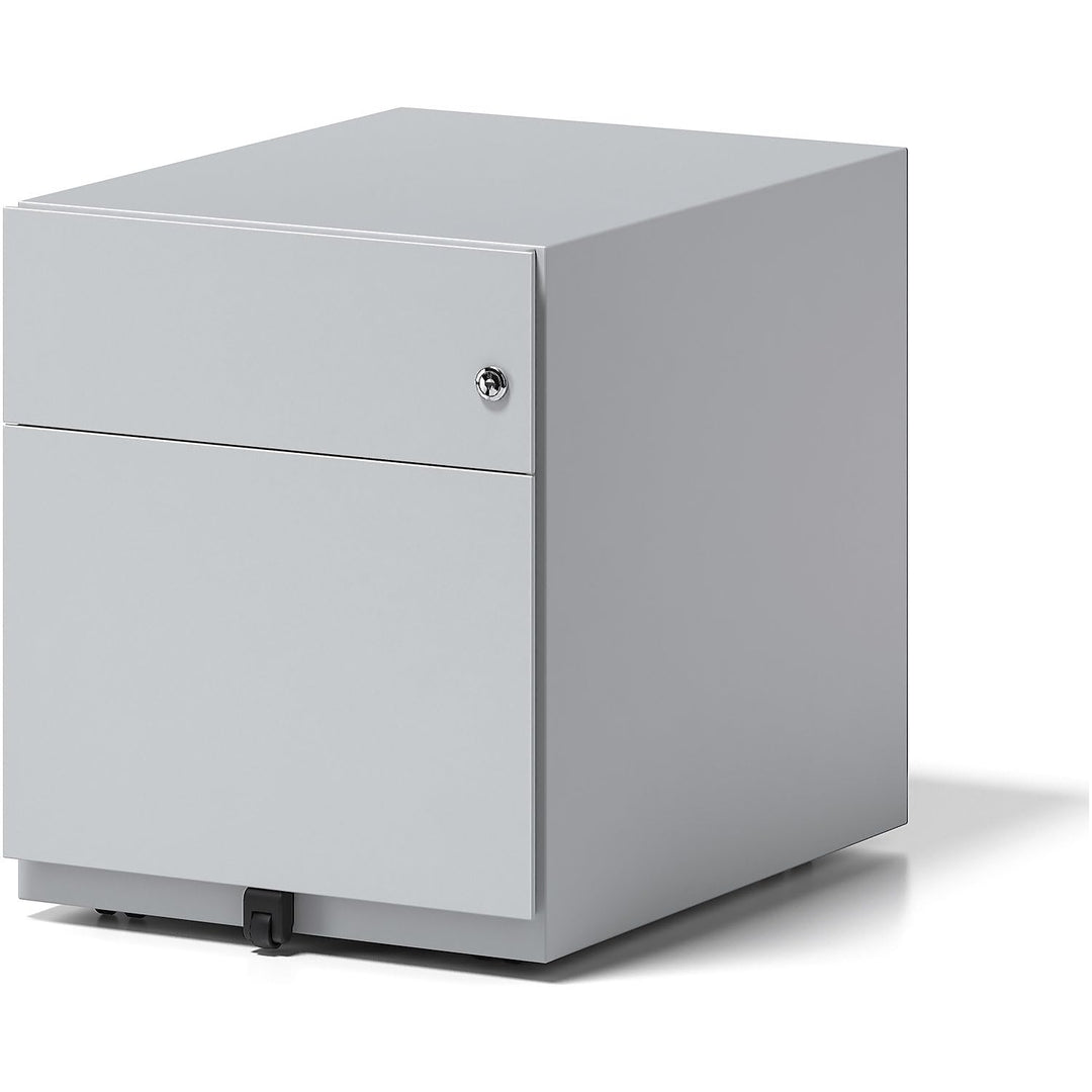 BISLEY Rollcontainer Note mit Griffleiste, 1 Universalschublade, 1 HR-Schublade, Metall, 355 Silber,