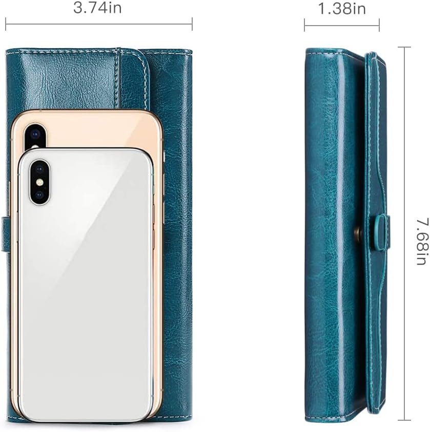 SENDEFN Portemonnaie Damen Gross, RFID-Blockade Damen Geldbörse, Grosse Leder Geldbörse für Damen mi