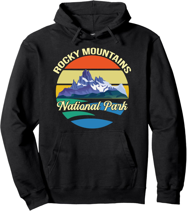 National Park Souvenir Rocky Mountains Wandern Camping Pullover Hoodie