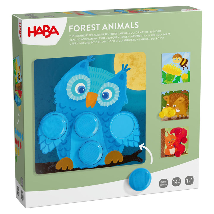 HABA Zuordnungsspiel Waldtiere – Montessori Lernspiel ab 18 Monaten, Holzspielzeug aus Buchenholz zu