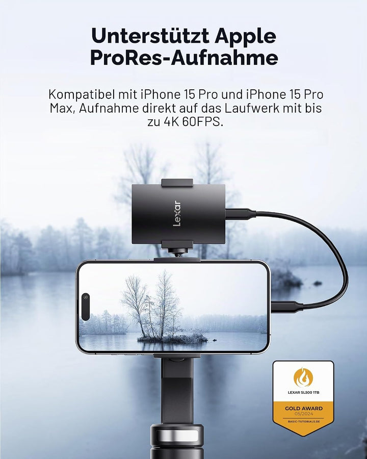 Lexar Externe SSD 1TB, USB 3.2 Gen2x2 Portable SSD, bis zu 2000 MB/s Lesen, 1800 MB/s Schreiben, Tra