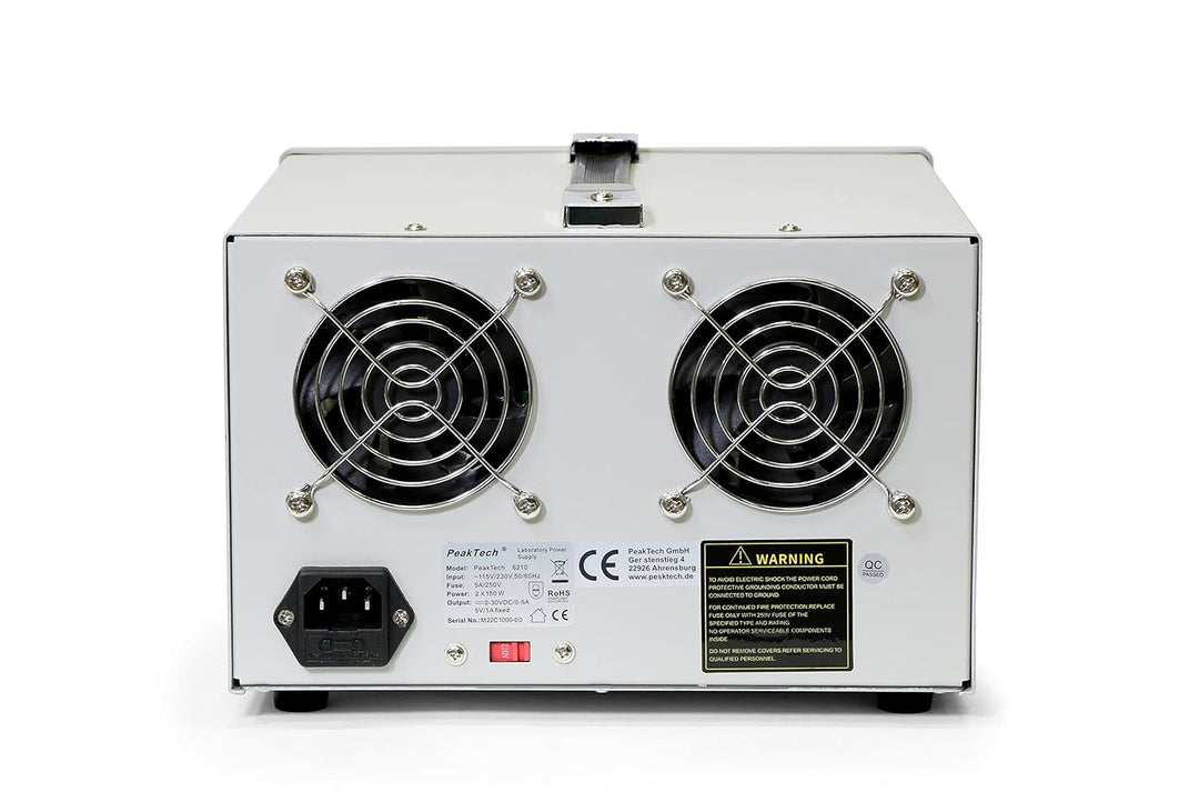 PeakTech Digtial Doppel Labornetzteil - Labornetzgerät 0-30V / 0-5A DC, stabilisiert, linear regelba