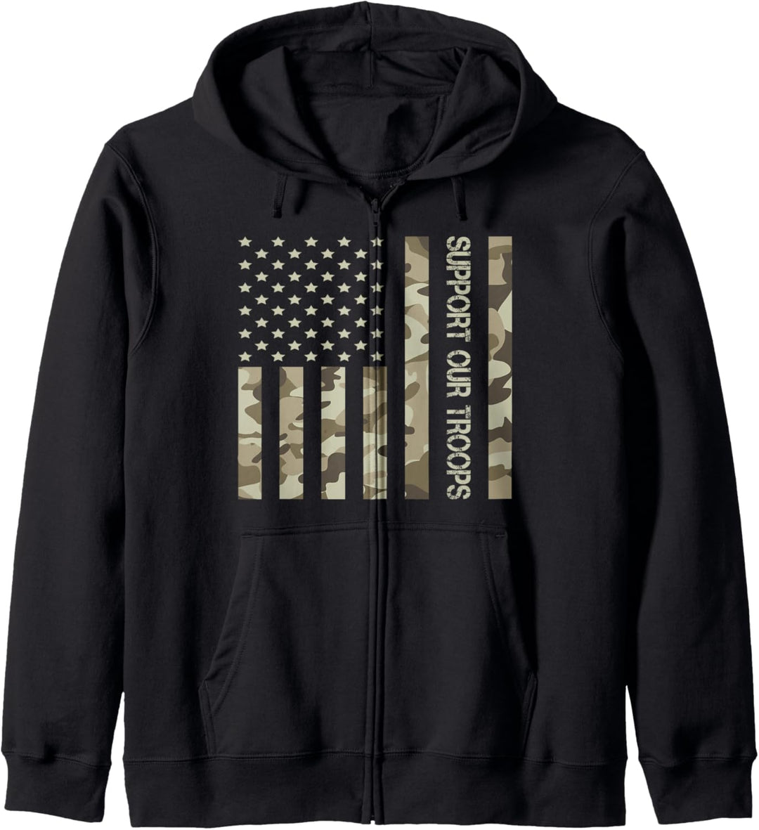 Unterstützen Sie unsere Truppen Amerikanische Flagge USA Flag Kapuzenjacke