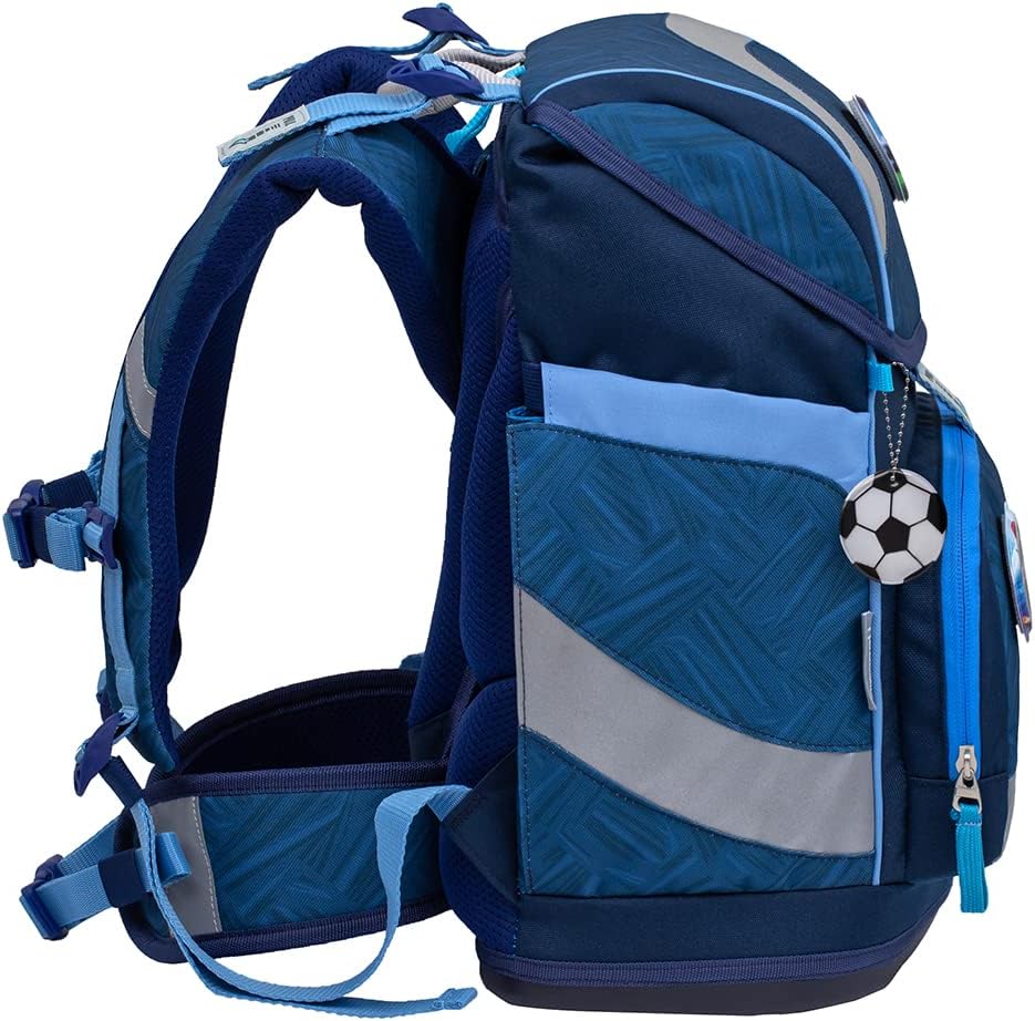 Belmil ergonomischer Schulrucksack Schulranzen Set 5-teilig mit Patch Set, Brustgurt, Hüftgurt, Magn