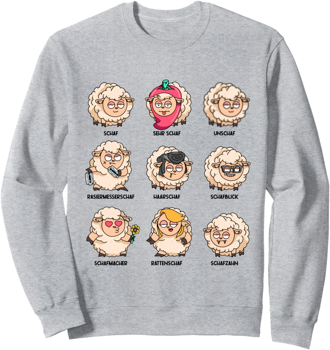 Wortspiel schaf unschaf Schafherde lustige Schafe Wortwitz Sweatshirt