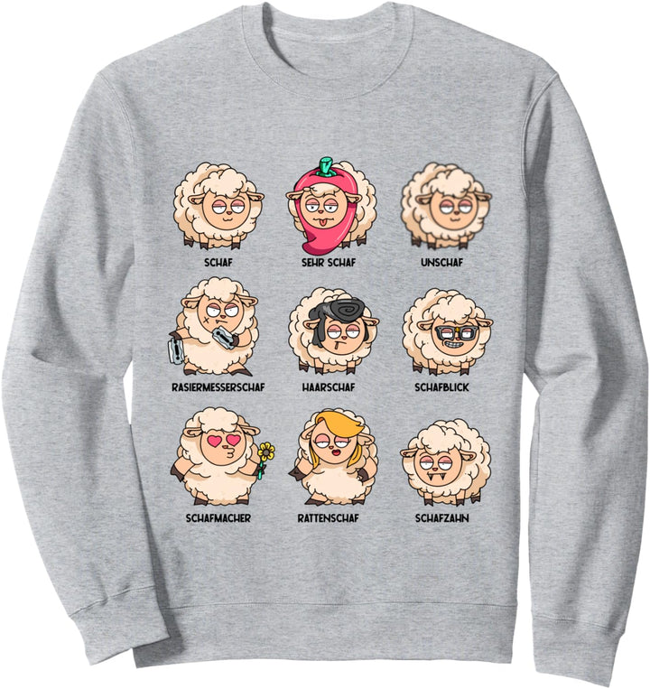 Wortspiel schaf unschaf Schafherde lustige Schafe Wortwitz Sweatshirt
