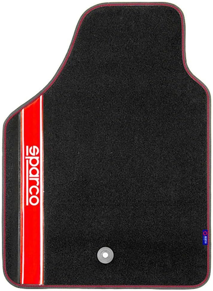 SPARCO 03763BRS Set mit 4 universellen Teppichen, Rot/Schwarz TEPPICH STRADA TEPPICH ROT, TEPPICH ST