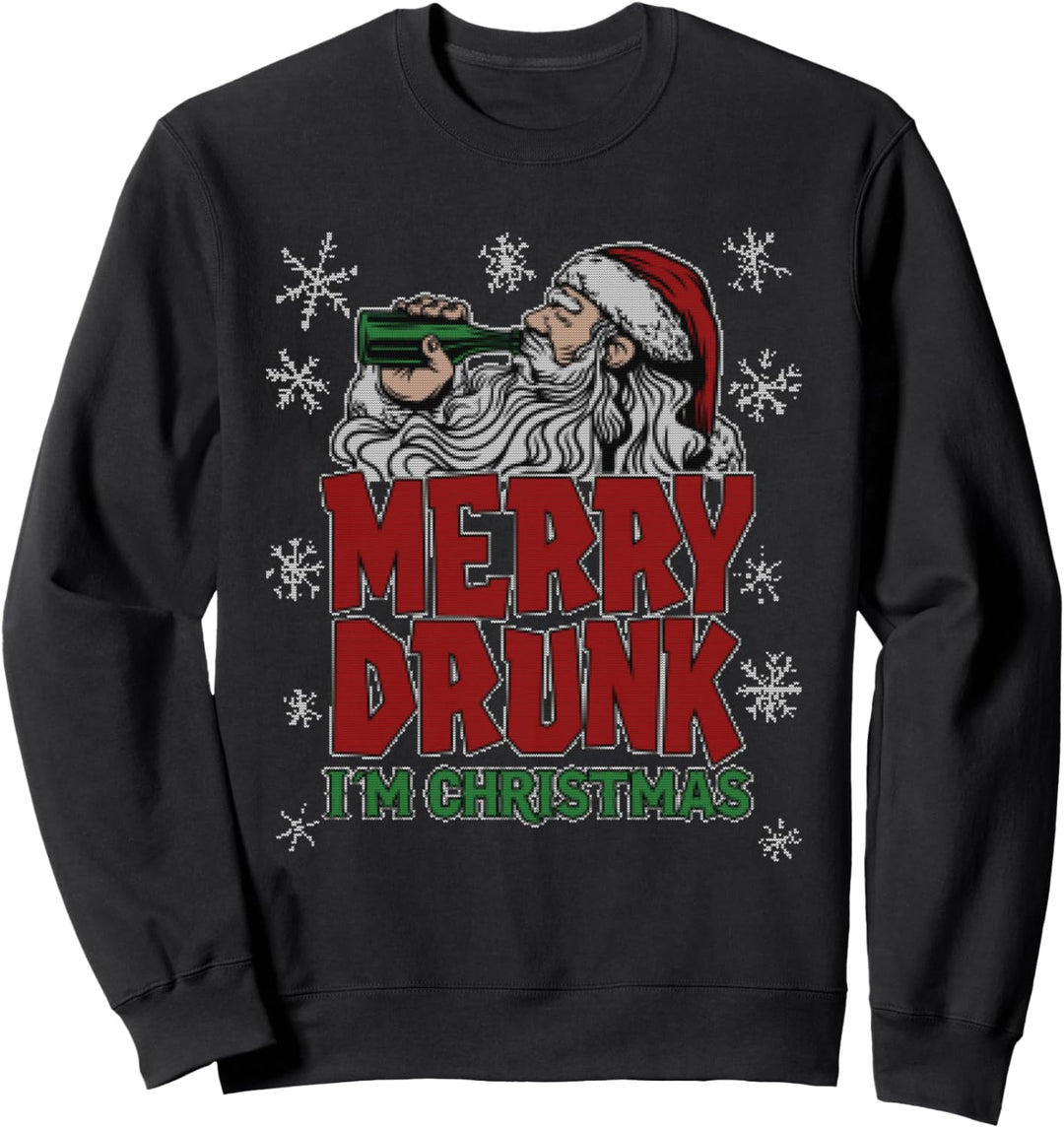 Lustiges Merry Drunk I'm Christmas Ugly Sweater Sweatshirt