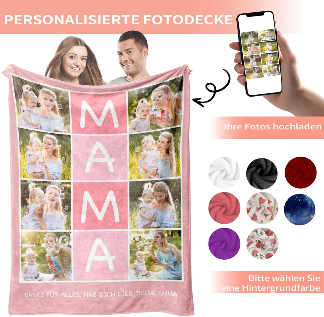 Easycosy personalisierte Decken für Paare Geschenke Benutzerdefinierte Bild, Foto Decke für Freundin