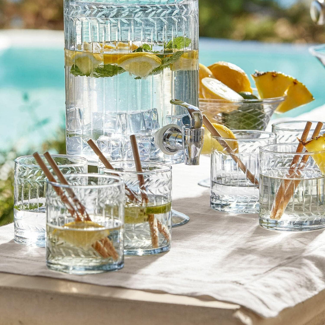 LOBERON® Glas 6er Set Padiès | Gläser Set Mit Feiner Glasgravur | Klassische Form | Zeitloses Dekor