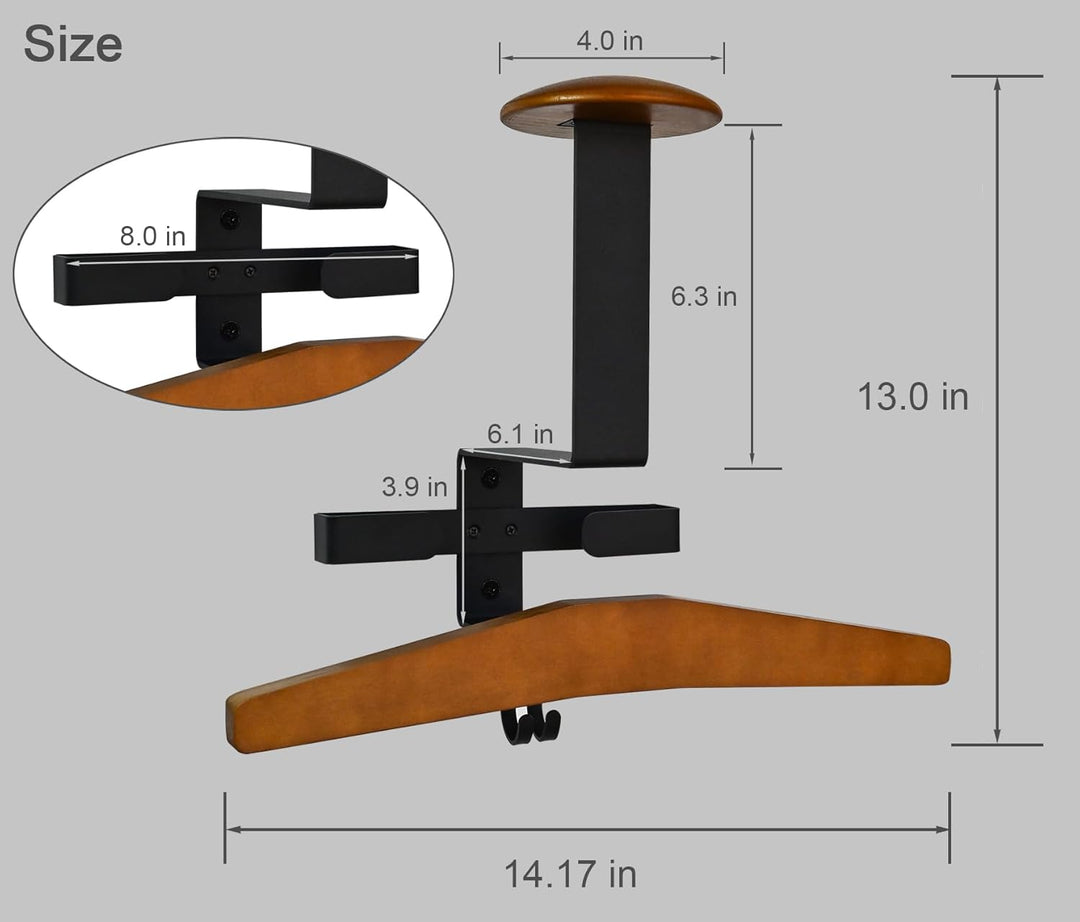 Helmhalter Wandhalterung, Motorrad Gear Rack mit Handschuhhalter, Gear Kleiderbügel, 2 Schlüsselhake