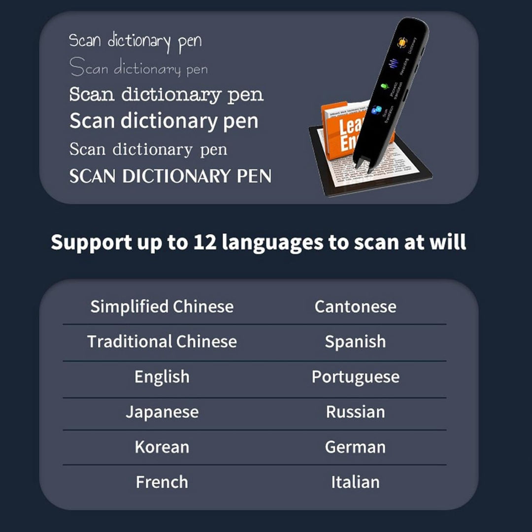 Scan-Lesestift, Übersetzerstift, Text-zu-Sprache-Lesestift, Digitaler Stiftleser, Kabelloser Überset
