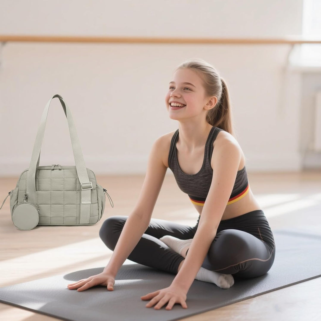 LEDAOU Mini Sporttasche für Damen, Kleiner gepolsterter Turnbeutel mit Nassfach und Münztasche, Leic