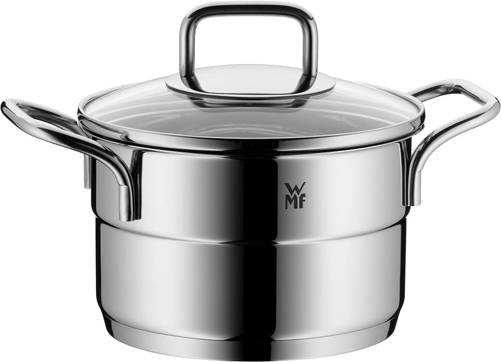 WMF Kochtopf klein 16cm, Fleischtopf Induktion, stapelbar, Cromargan Edelstahl poliert, spülmaschine