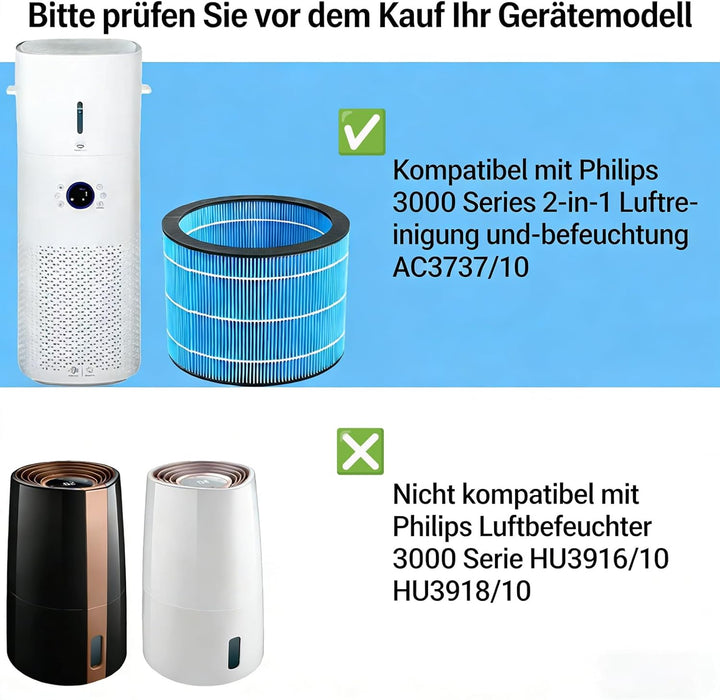 FY3455 Ersatzfilter für Philips AC3737/10 2-in-1 Luftreiniger und Luftbefeuchter – 2 Stück FY3455/00