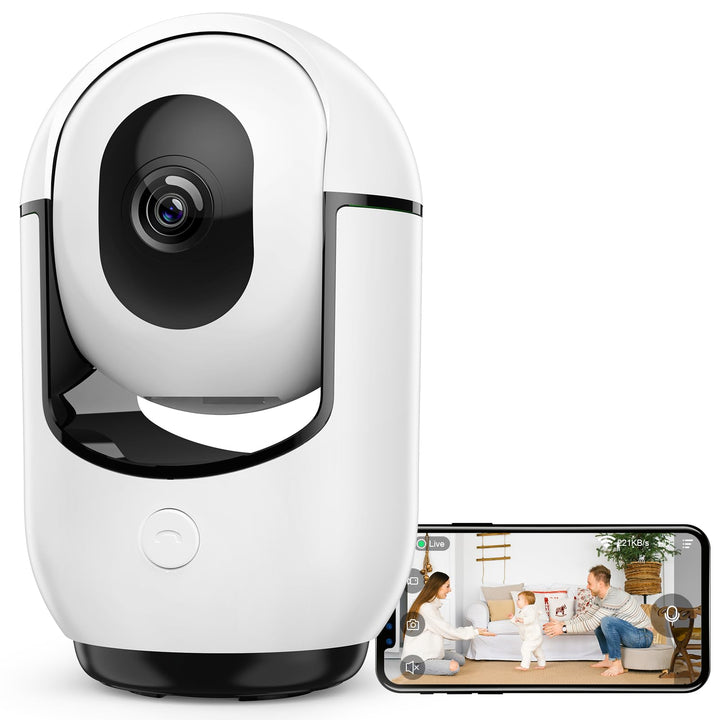 360° Überwachungskamera für den Innenbereich, 2K-Kamera, Nachtsicht, Überwachungskamera innen mit PI