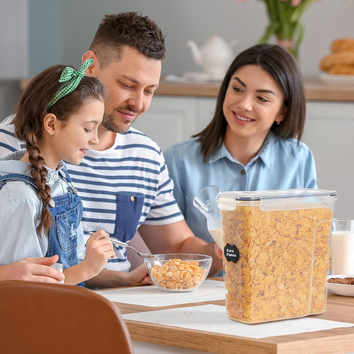 Lifewit 4 Stücke Vorratsdosen Set für Müsli mit Klappdeckel, 4L luftdichte Aufbewahrung Sets mit Eti