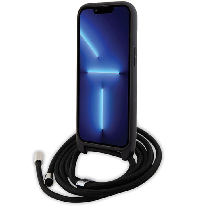 KARL LAGERFELD KLHCP15SSAKCPSK Hülle für iPhone 15 6.1" hardcase Schwarz Crossbody Saffiano Metal Pi