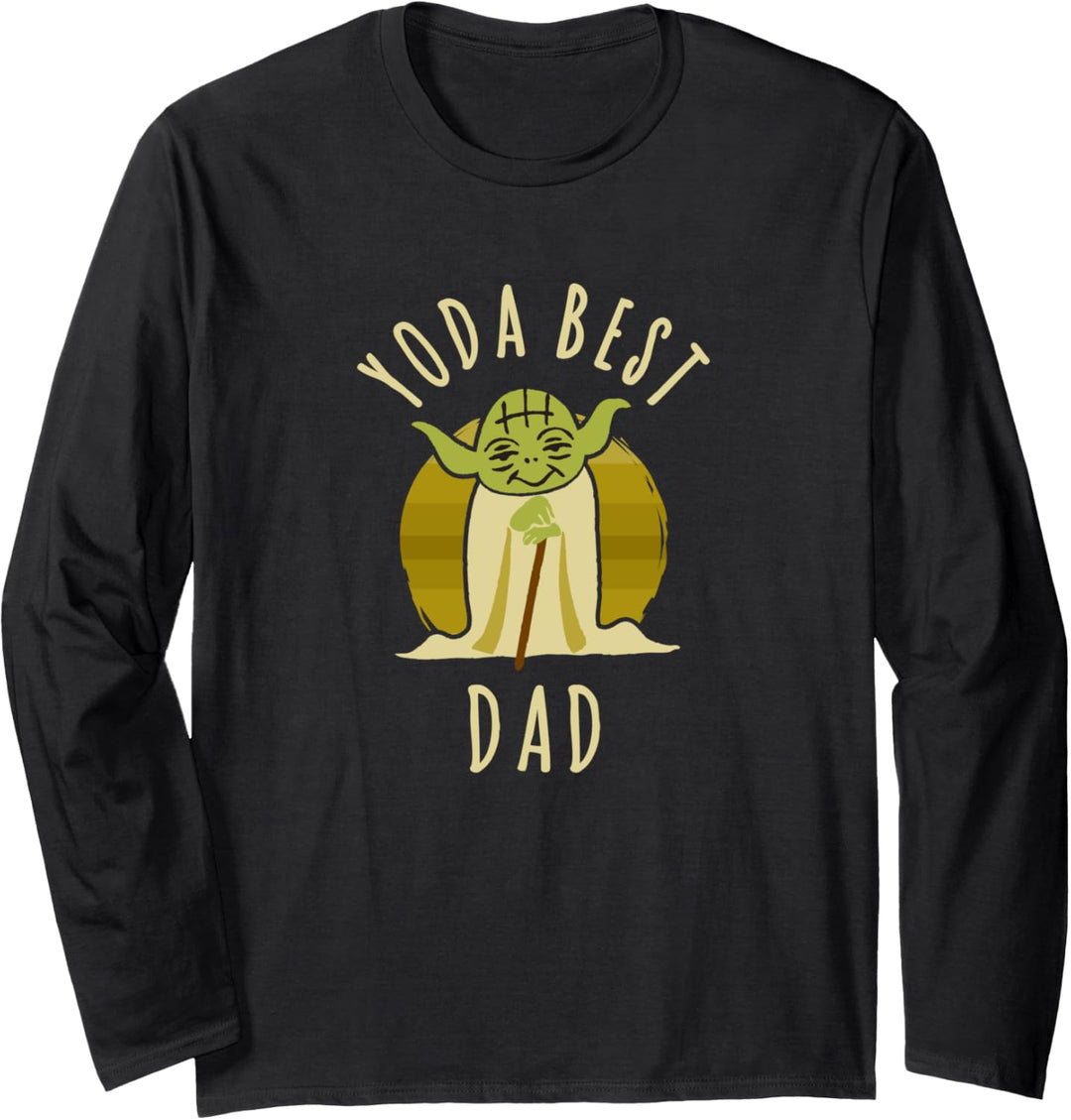 Star Wars Yoda Best Dad Cartoon Yoda Langarmshirt