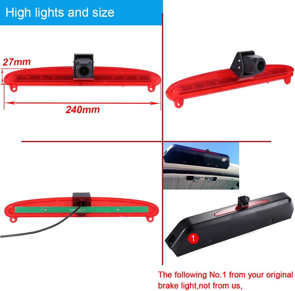 1280 * 720 Pixel Super HD Auto Dach Bremsleuchte Rückfahrkamera Transporter Van wasserdichte Nachtsi