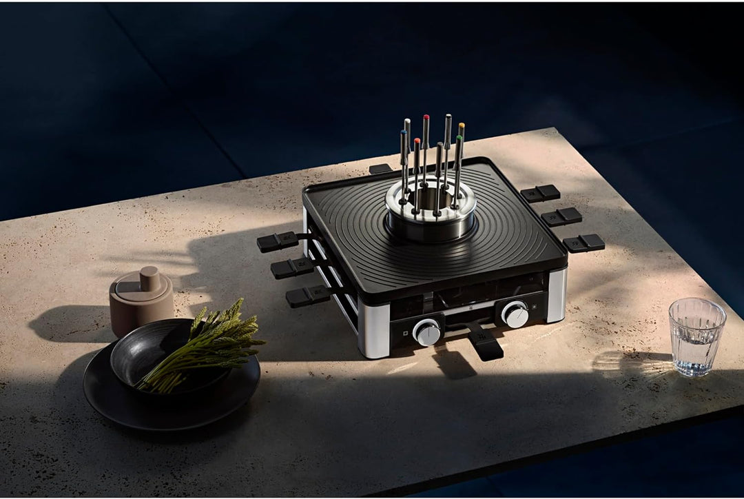 WMF Lumero 3in1 Gourmet Station für 8 Personen, Raclette Grill Fondue, elektrisch, Temperaturregulie